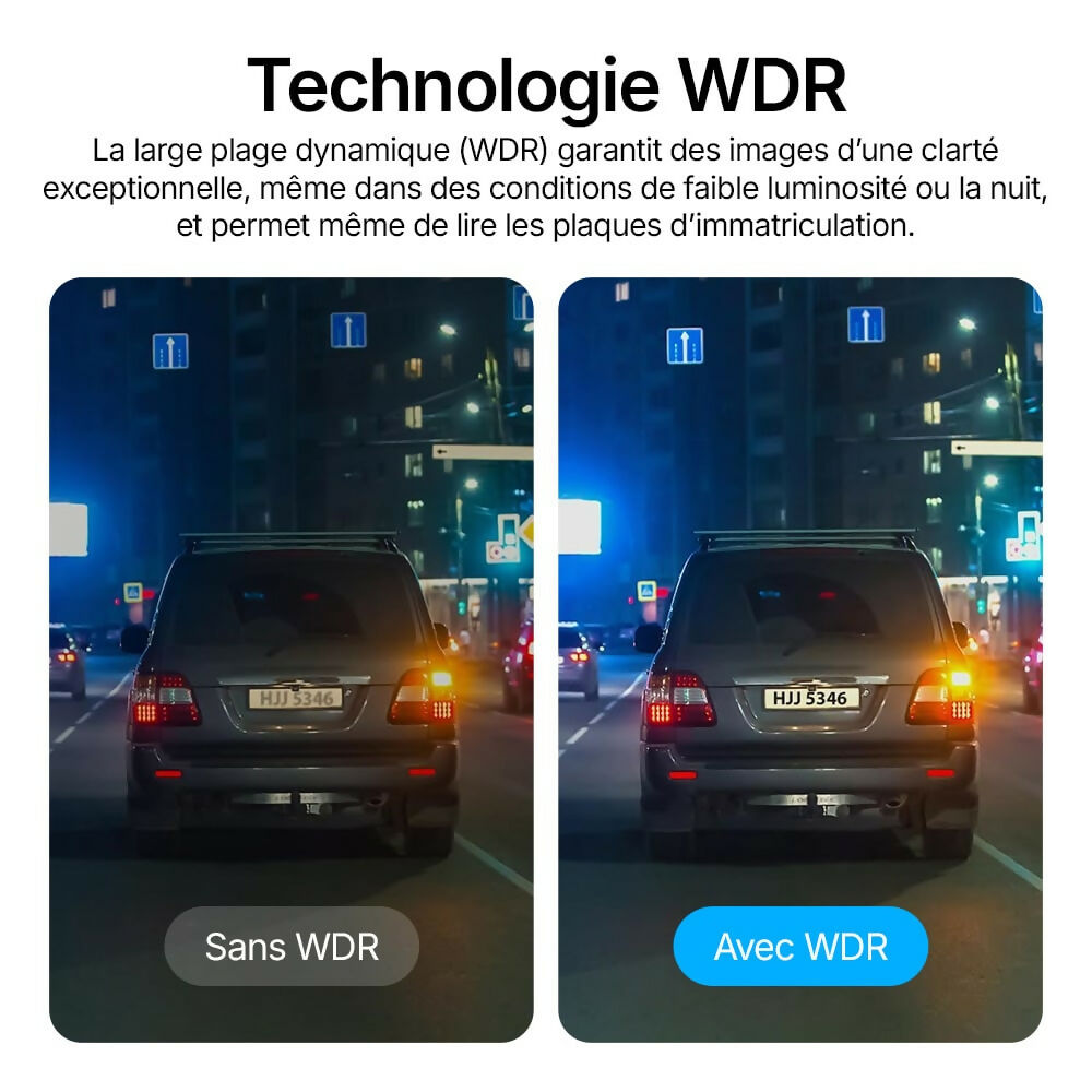 Dashcam 4K Pro – Enregistrement Ultra HD avec caméras avant/arrière, vision nocturne et surveillance 24h/24